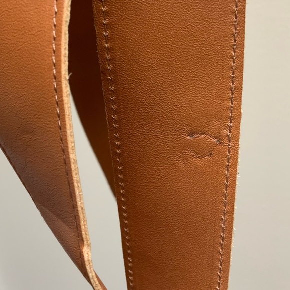 RUDSAK Leather Medium Tan Brown Han Tote Purse Bag Bamboo Top Handle Long Strap - Picture 5 of 16